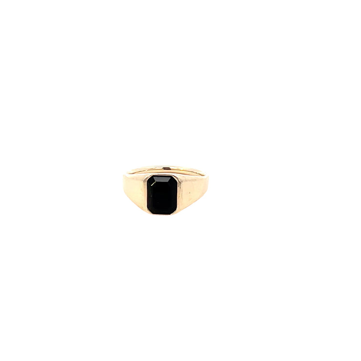 Re-Curated Signet Ring - Black Spinel Size 6