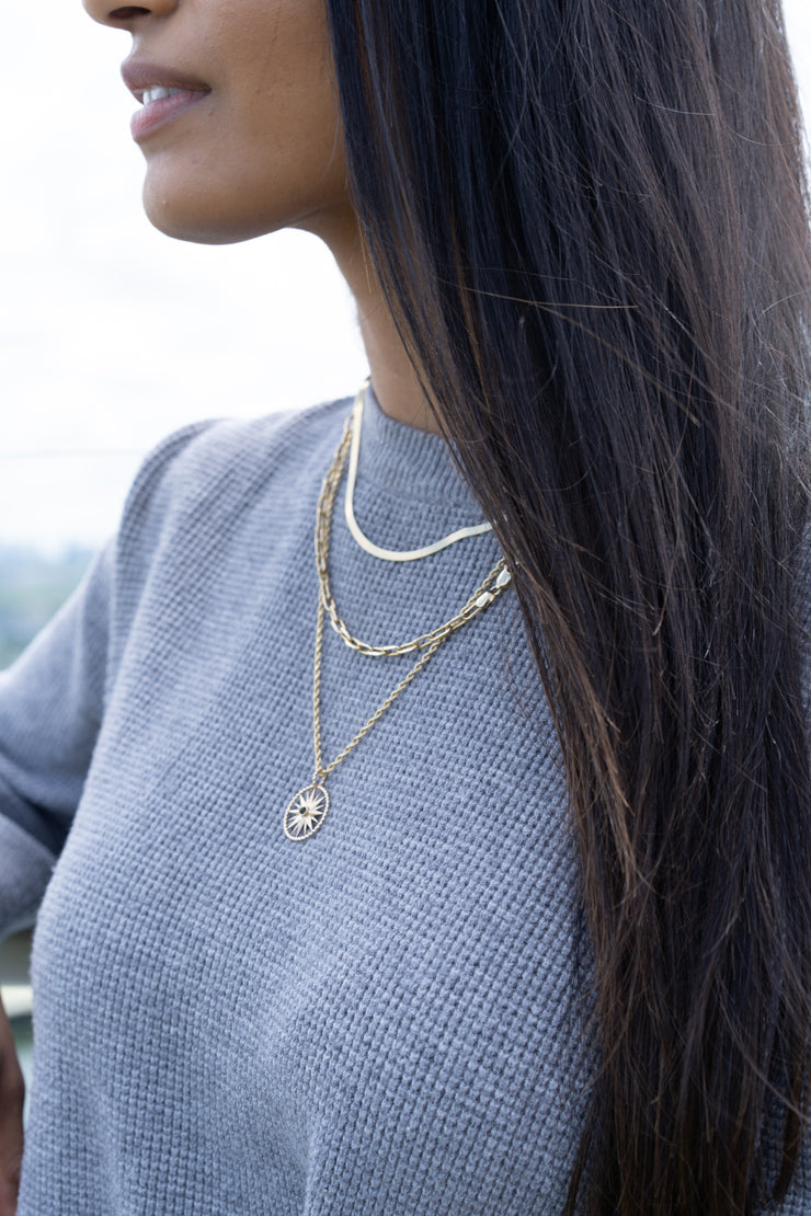Herringbone Chain Necklace | True Curated Designs Jewelry