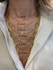 Paperclip Chain Necklace - 10k solid gold