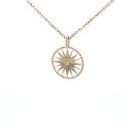 Solid Gold Compass Pendant |True Curated Designs Jewelry