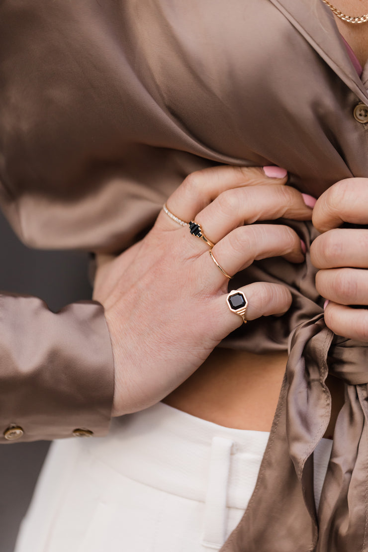 Aztec Ring - Black Spinel