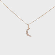 Crescent Moon Diamond Pendant | True Curated Designs Alicia Haque