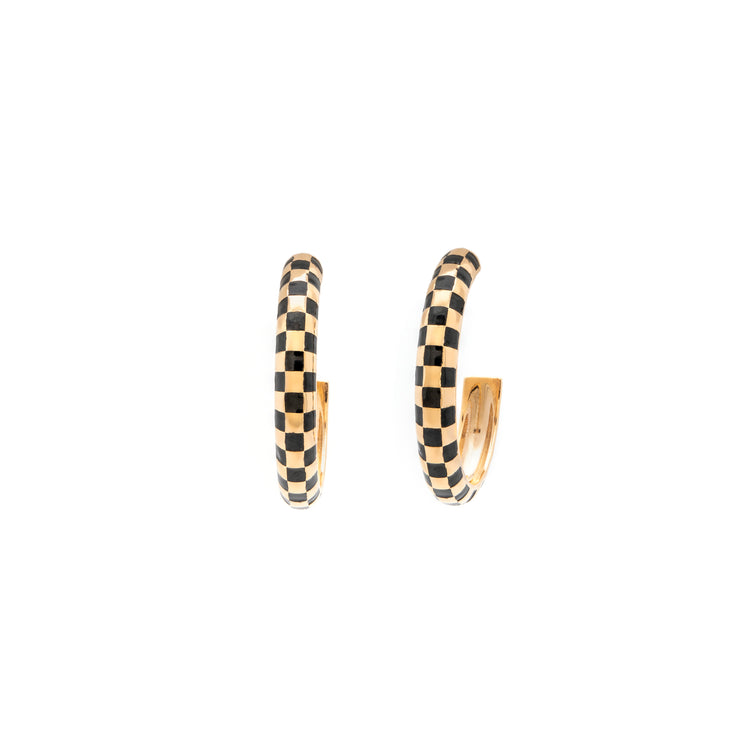 Checkered Hoop Stud Earring x Susie Wall