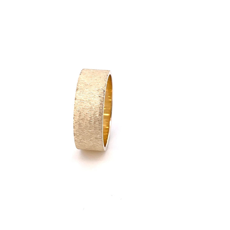 Stone Finish Cigar Ring - Solid Gold