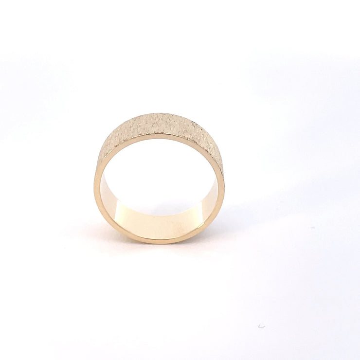 Stone Finish Cigar Ring - Solid Gold